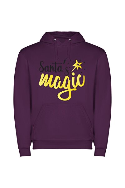 iLovePrints Mystical Santa's Enchantment Φούτερ με κουκούλα σε χρώμα Μωβ