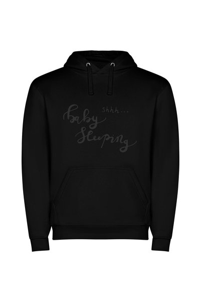 iLovePrints Ink-Stained Sleepy Serenity Φούτερ με κουκούλα σε χρώμα Μαύρο