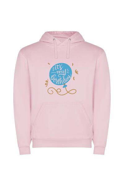 iLovePrints Whimsical Birthday Balloon Φούτερ με κουκούλα σε χρώμα Ροζ
