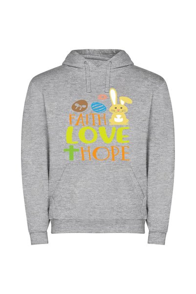 iLovePrints Divine Easter Illustration: Faith, Love & Hope Φούτερ με κουκούλα...