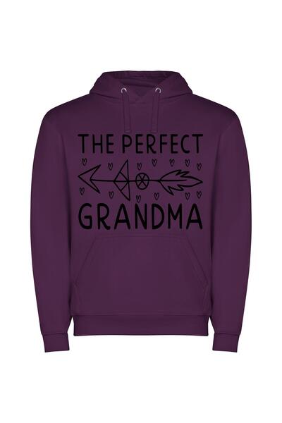 iLovePrints Perfectly Drawn Grandmother's Arrow Φούτερ με κουκούλα σε χρώμα Μωβ
