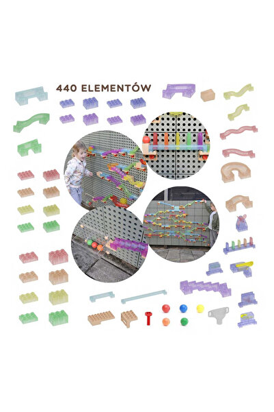 Masterkidz Set de construcție Pistă cu bile STEM 440 elemente