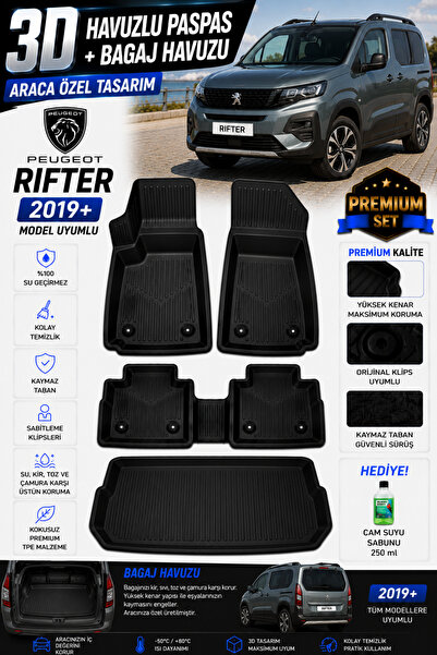 Genel Markalar PEUGEOT RIFTER SEPERATÖRSÜZ 2023 MODEL UYUMLU 3D ARACA ÖZEL HA...