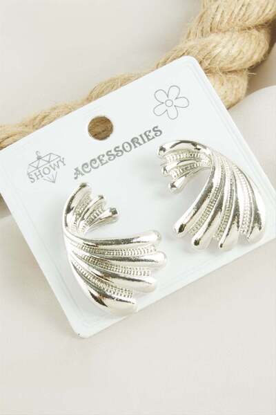 Marsilyan Flower Metal Earrings Ilkel-Bjt940