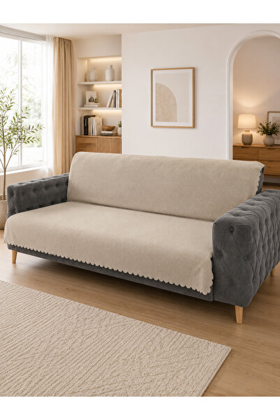 essense Home&Living غطاء أريكة من قماش تيدي بنمط بوهيمي يتسع لـ 3 أشخاص، غطاء...