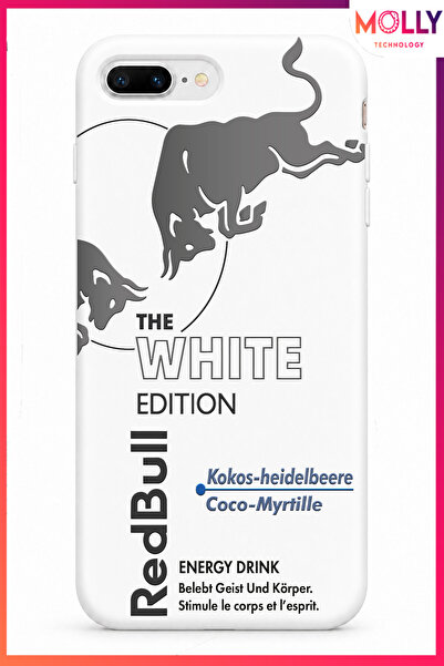 Molly iPhone 7/8 PLUS İçin Beyaz Redbull The White Edition Desenli İçi Kadife...