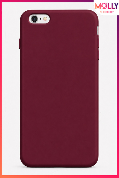 Molly iPhone 6/6S PLUS İçin Vişne Çürüğü Liquid İçi Kadife Mat Silikon Kılıf