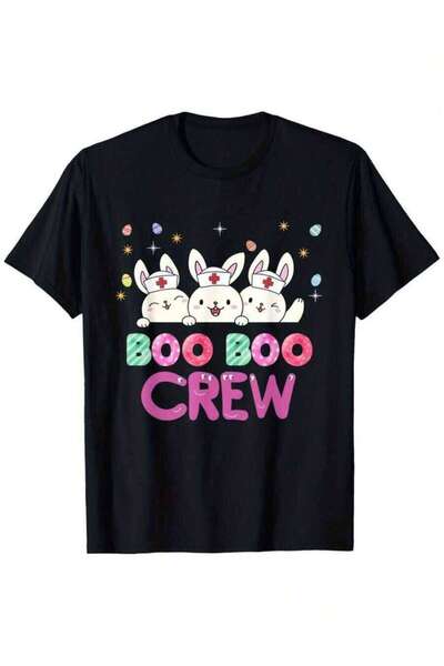 135 تي شيرت Funny Boo Crew Bunny Nurse لعيد الفصح بتصميم فضفاض جديد للجنسين ب...