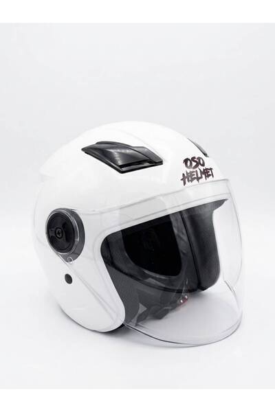 Ümit OSO HELMET YARIM KASK GÖZLÜKLÜ BEYAZ - M BEDEN