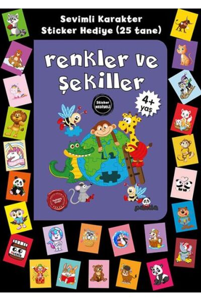 Beyaz Panda Yayınları الألوان والأشكال للأعمار من 4 سنوات فما فوق مع الملصقات