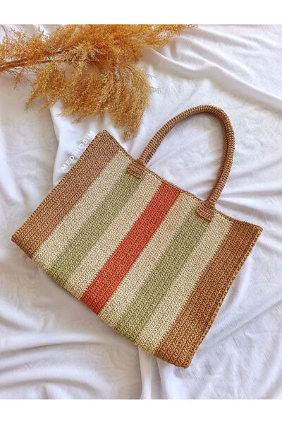 ARTTMACRAME حقيبة نسائية محبوكة يدويًا