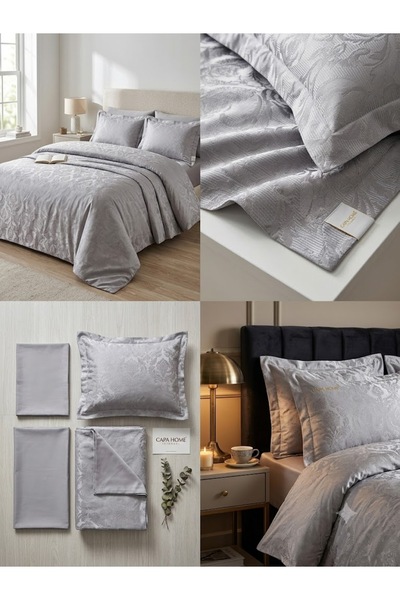 Çapa Home Yatak örtüsü seti saten jakar