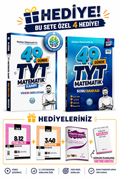 Rehber Matematik 2027 49 Günde TYT Soru Bankası ve 49 Günde TYT Kamp Video De...