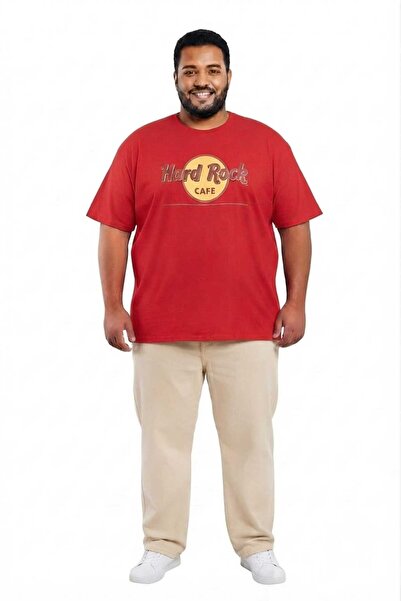 Gutty تي شيرت رجالي مطبوع باللون الأحمر 100% قطن مقاس كبير - 3XL 4XL 5XL 6XL ...