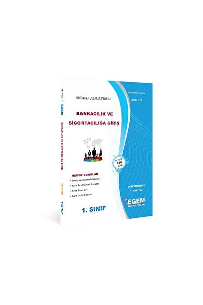 Egem Eğitim Yayınları AÖF 1. SINIF BANKACILIK ve SİGORTACILIK GÜZ DÖNEMİ 1. Y...