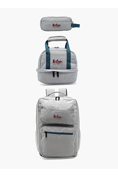 Lee Cooper Logo Print 3-Piece School Backpack for Kids 13+ Years with Lunch B...