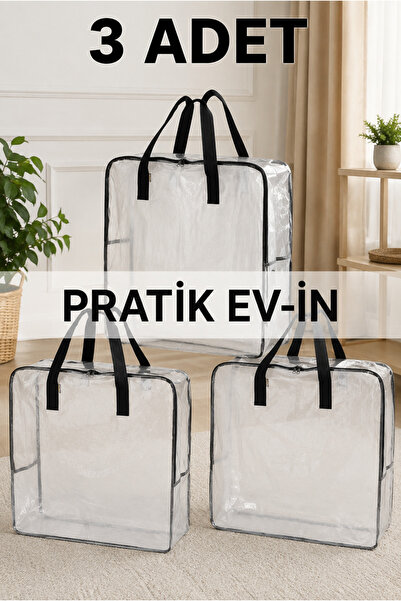 IKEA 3 Adet Hurç Saklama Çözümü Çamaşırlık Çanta Dolap Düzenleyici 65/22/65 Cm