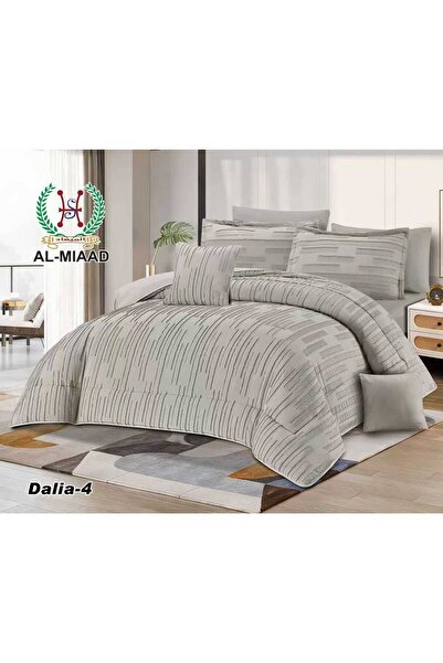ALMIAAD مفرش صيفي جاكار مايكروفايبر نفر ونص – 4 قطع – قماش بارد وناعم - لحاف ...