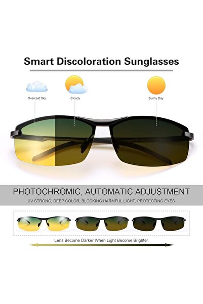 MIRYEA Photochromic Polarized Sunglasses for Men Women Day and Night UV Prote...