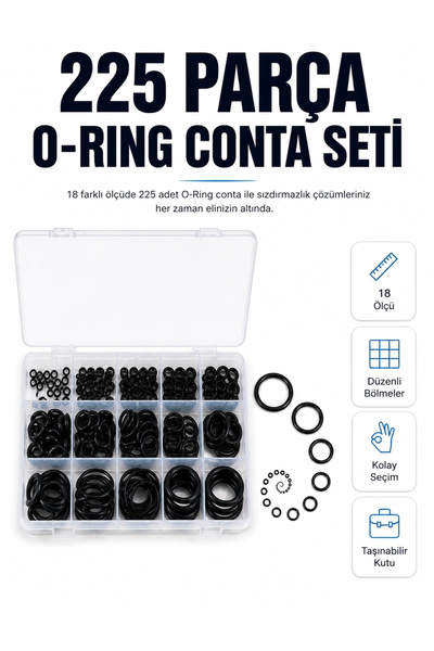 ARMÜZ 225 Pieces Professional O-Ring Seal Kit Water, Oil and Air Sealing Repa...