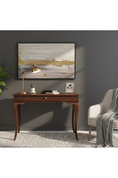 ROYS AHŞAP 110 Cm Masif Rustik Koyu Ceviz Çalışma Masası