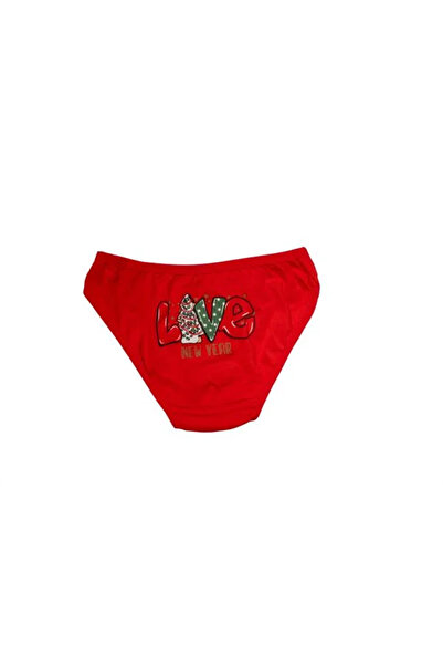SS HOME CONCEPT Red Christmas Patterned Love New Year Cotton Panties