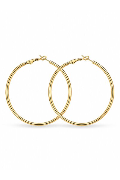 serelya 316L Steel Gold Color 56 mm Hoop Earrings