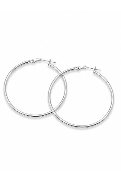 serelya 316L Steel Silver Color 46 mm Hoop Earrings