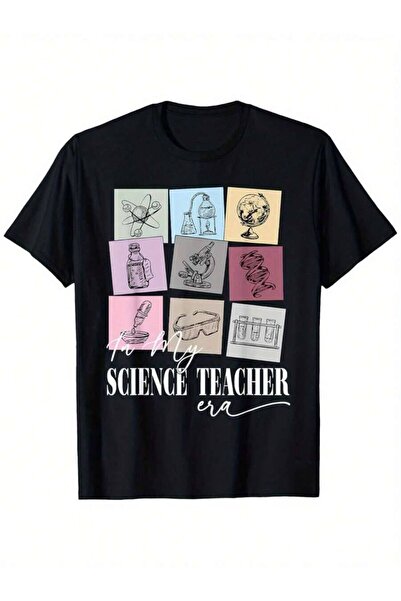 4Car تي شيرت In My Era Science Teacher Back To School ذو تصميم فضفاض جديد للج...