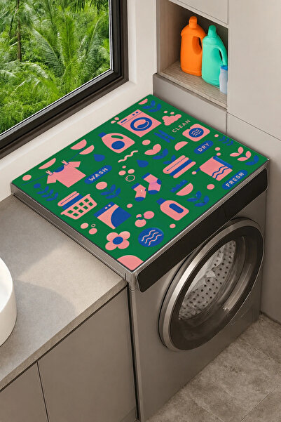 Valerine Life Clothes Dryer Top Organizer Mat Liquid-Proof Cover Pink Green Foam