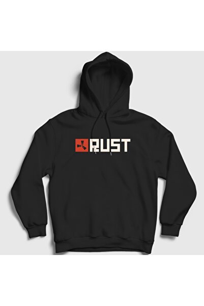 Presmono سويت شيرت بقلنسوة بشعار Game Rust باللون الأسود للجنسين 618059tt