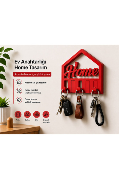 farist Stylish Home Keychain Hanger |   Decorative 3D Printing Wall Key Organ...