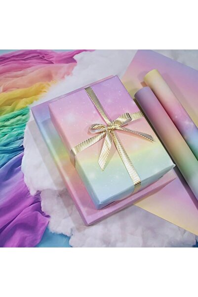 Tazweeq 4 Sheets Gradient Matte Wrapping Paper, 70 * 50cm, Birthday Gift Deco...