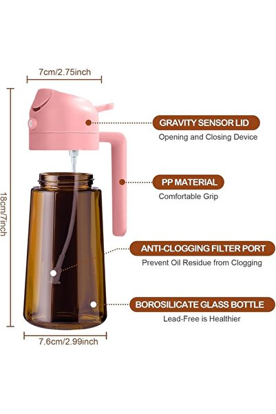 GENERAL YARRAMATE 16oz/470ml Light-Blocking Dark Oil Sprayer for Cooking, 2 i...