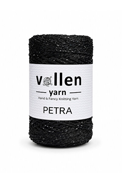 vollen yarn Fir de poliester cu sclipici Petra, 200 gr, 140 m, fir pentru tri...