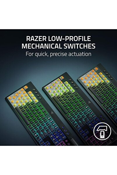 RAZER BlackWidow V4 Low Profile HyperSpeed Wireless Gaming Keyboard: Yellow M...