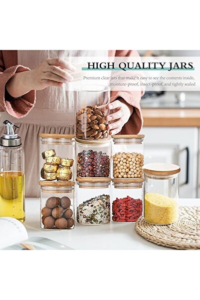 0TO1 TECH 12 Pack 250ML Glass Storage Jars with Airtight Lid, Food Storage Ja...