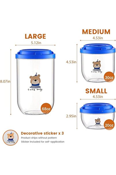 NIUB 3PCS Food Storage Container Set – Airtight Food Container, Transparent P...
