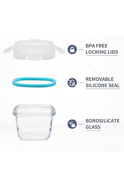 ALMEKAQUZ 6pcs Glass Food Storage Containers Set with Lids, 6oz Mini Glass Co...