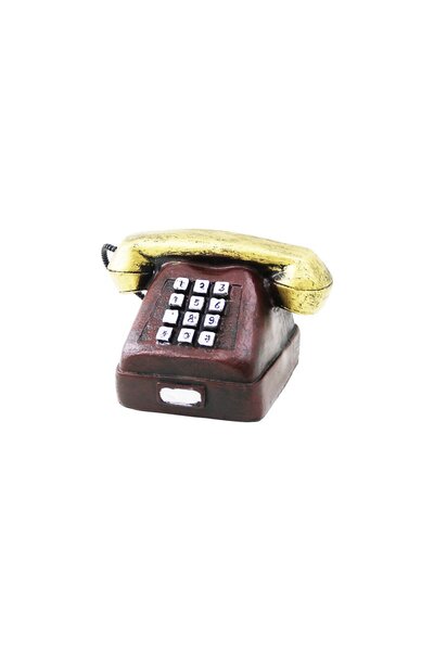 Marsilyan ANKESÖRLÜ TELEFON VİNTAGE DEKORATİF BİBLO 9.5X9.5CM REÇİNE () ILKEL...
