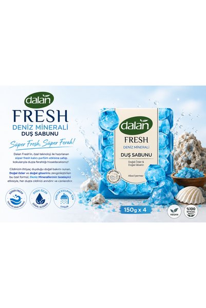 Dalan Fresh Sea Mineral Shower Soap 600 g (150g X 4) X 2 Pieces
