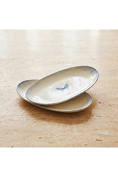 Güral Porselen Ellipse 2-Pack 25 cm Porcelain Kayık Plate
