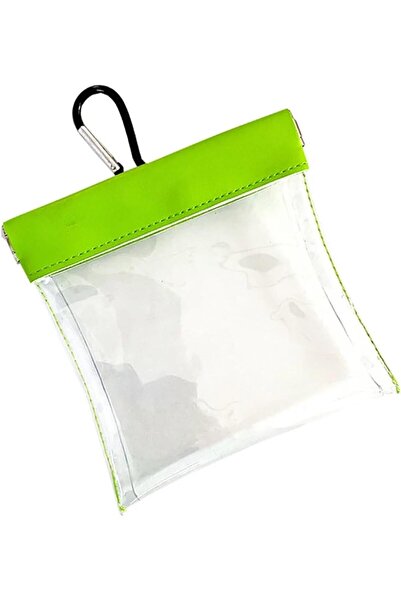STARSTAR Golf cleat bag, transparent portable golf accessory storage bag (green)