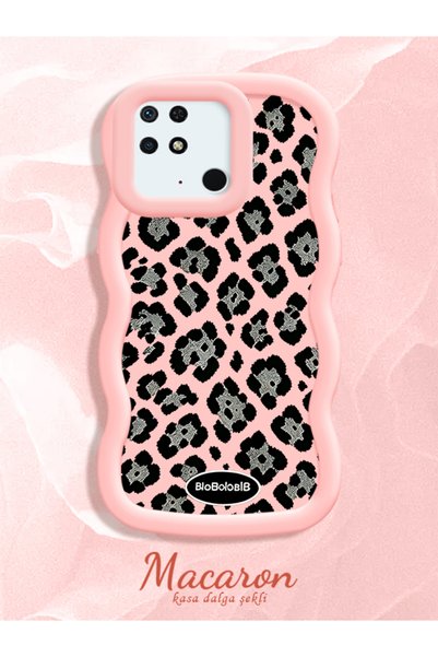 CHICASELUX Redmi 10C Compatible Wavy Frame Leopard Print High Quality Silicon...