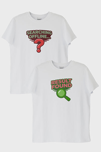 lofux Searching Offline White T-Shirt