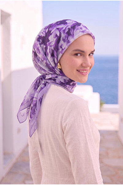 EBRUTESETTÜR سلسلة الأوشحة الزهرية باللون الأرجواني الفاتح
