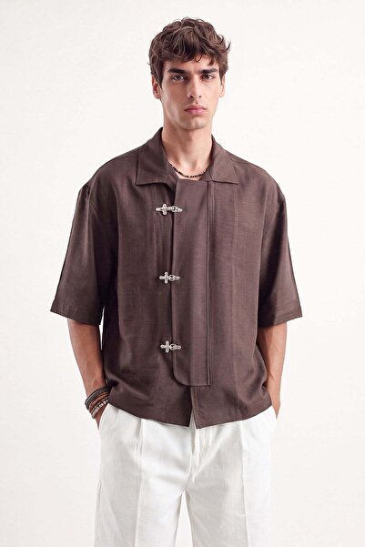 Antioch Relaxed Shirt with Coffee Cap Detail