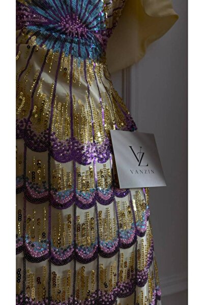 GORI FASHION فستان سهرة تل كلفه خرز فاخر
