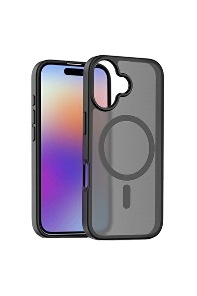 OEM Θήκη Τηλεφώνου για Apple iPhone 16 Plus 6.7 " Ημιδιαφανής Μαύρη Ματ Παγωμ...