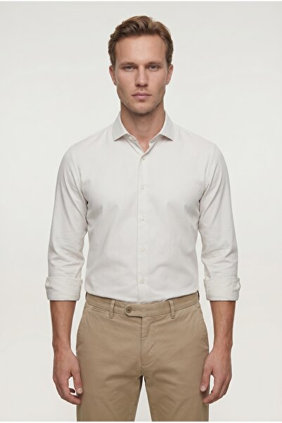 Tween Slim Fit Taş Düz Easy Care Gömlek